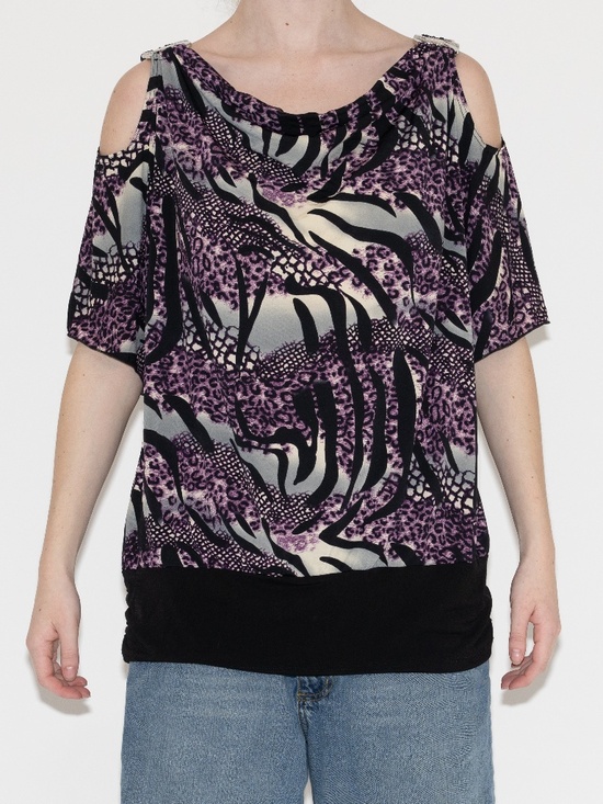 julie's closet Tops - Y2k cheetah print banded blouse size XXL julie's closet